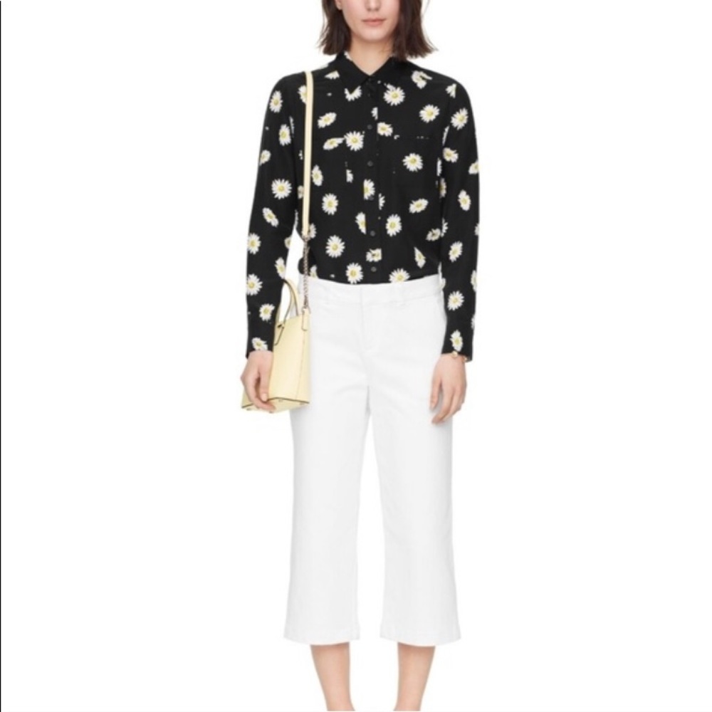 Kate Spade white capri crisp denim culotte - Picture 5 of 6
